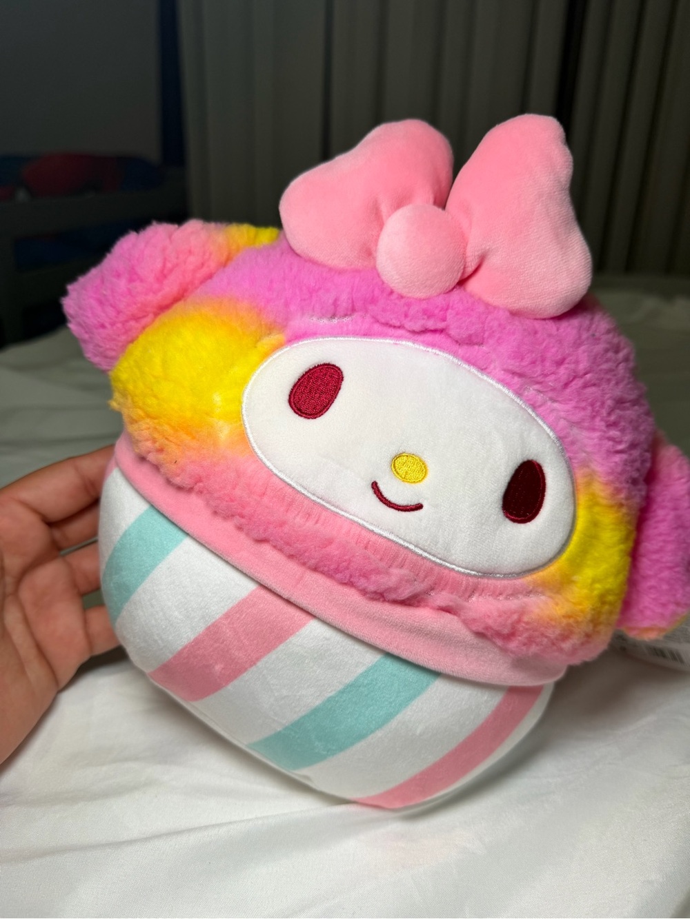 Hello Kitty Pastel Rainbow Plush Cup Toy - Pink, Yellow, Teal, White